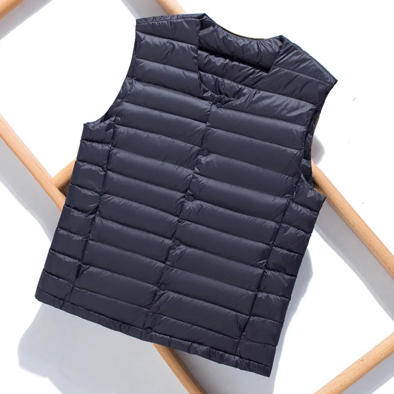 Ultralight down vest for men – Laurent-Dark blue-S-Nora Luxe
