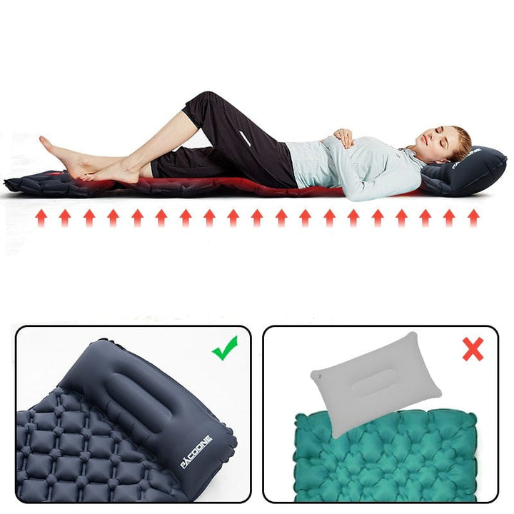 Ultralight Waterproof Sleeping Mat with Built-in Pump - AirRest-Gray-Nora Luxe