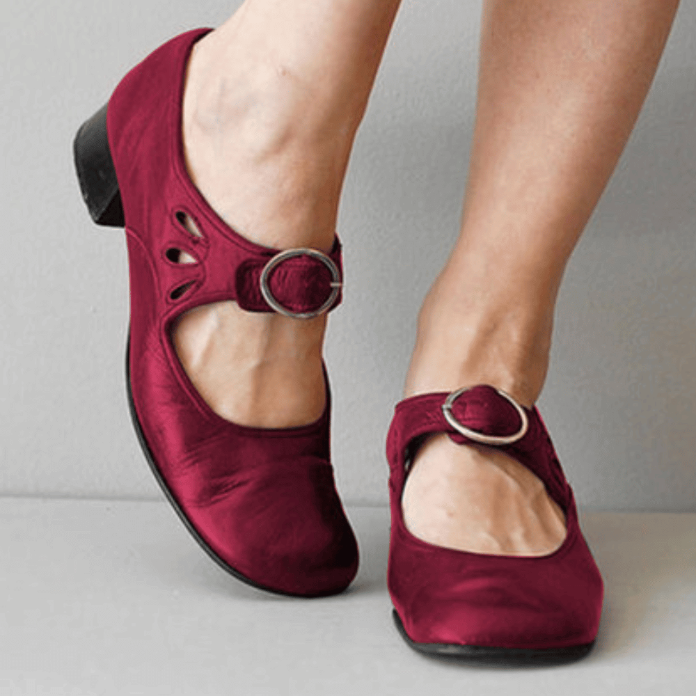Unique and Comfortable Ladies Leather Sandals – Marisa-Red-3-Nora Luxe
