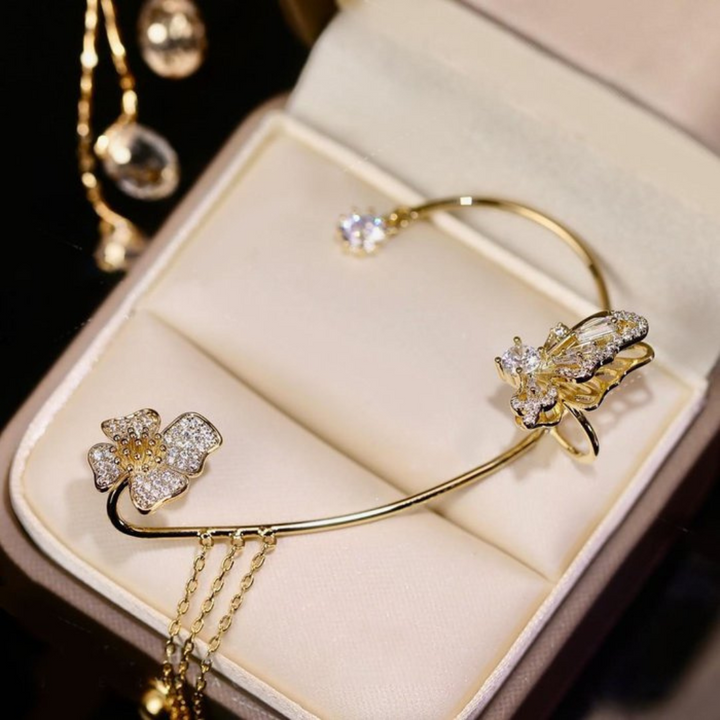 Unique Butterfly Earrings - Aurelia-Gold-Only right-Nora Luxe
