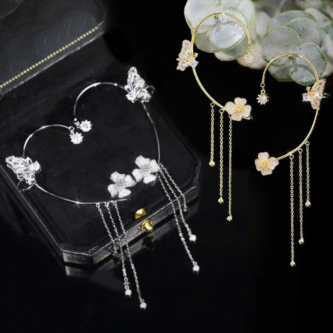 Unique Butterfly Earrings - Aurelia-Silver-Only links-Nora Luxe