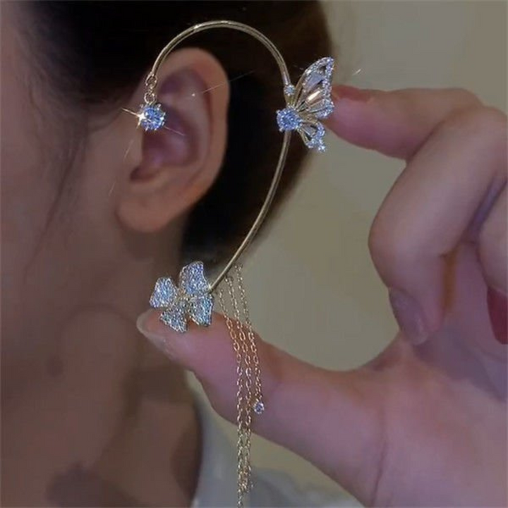 Unique Butterfly Earrings - Aurelia-Silver-Only links-Nora Luxe