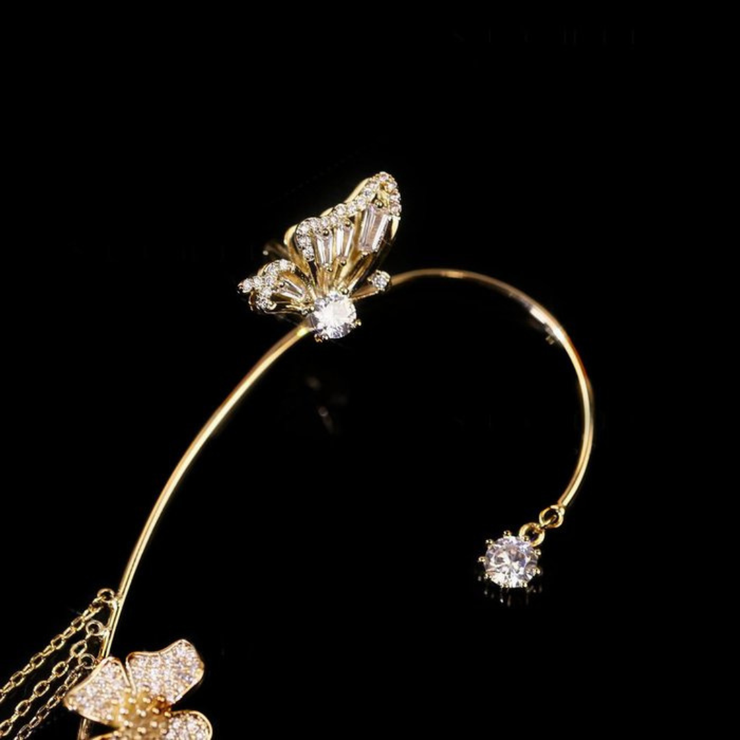 Unique Butterfly Earrings - Aurelia-Silver-Only links-Nora Luxe