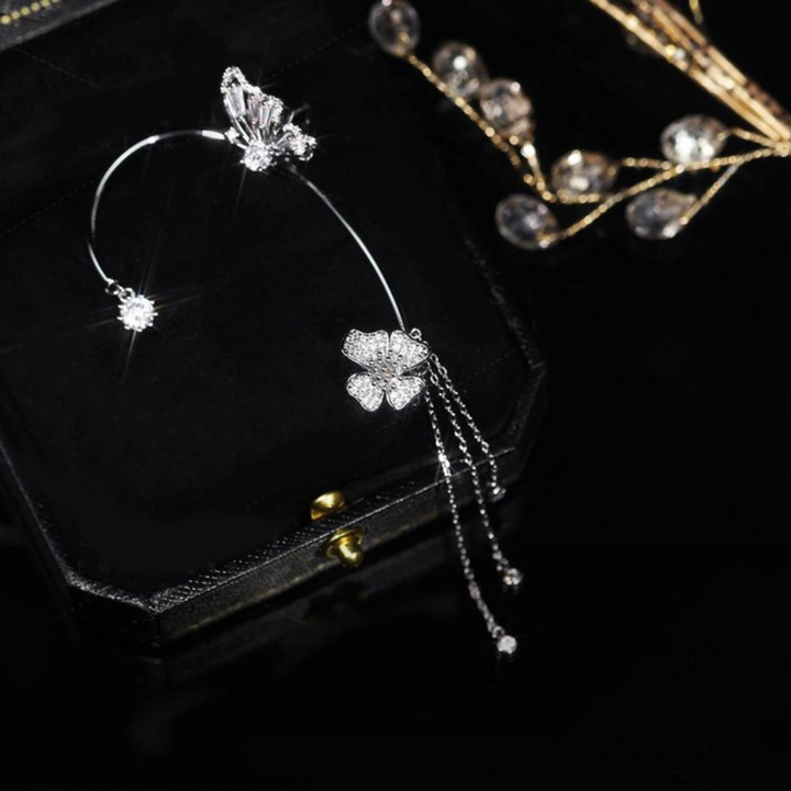 Unique Butterfly Earrings - Aurelia-Silver-Only right-Nora Luxe