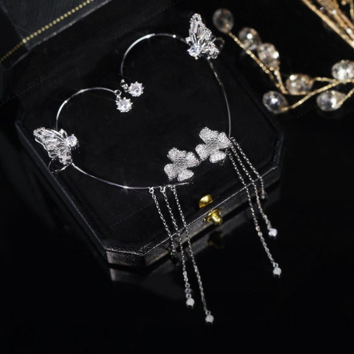 Unique Butterfly Earrings - Aurelia-Silver-Pair-Nora Luxe
