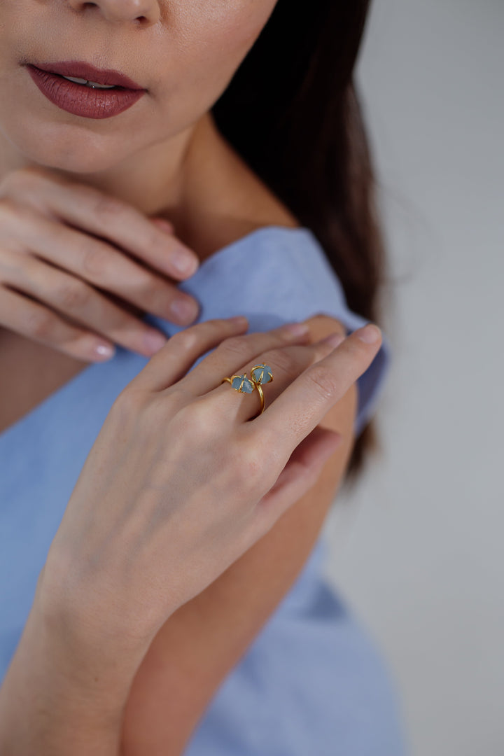 Unique Raw Gemstone Ring - Mira-Amethyst-Nora Luxe