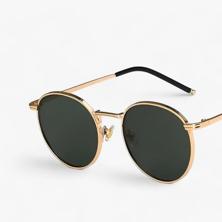 Unisex Designer Sunglasses with Round Lenses – Nova-Gold Army Green-Nora Luxe