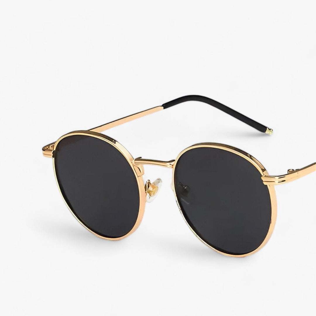 Unisex Designer Sunglasses with Round Lenses – Nova-Gold Grey-Nora Luxe