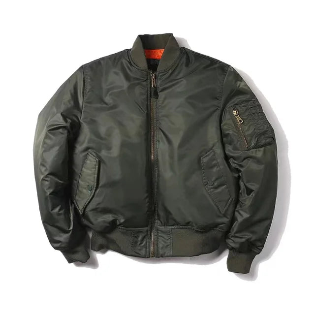 Unisex Premium Bomber Jacket with Zip - Alex-Olive green-XXS-Nora Luxe