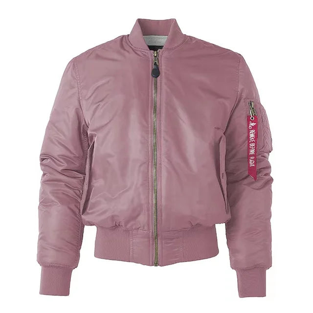 Unisex Premium Bomber Jacket with Zip - Alex-Pink-XXS-Nora Luxe