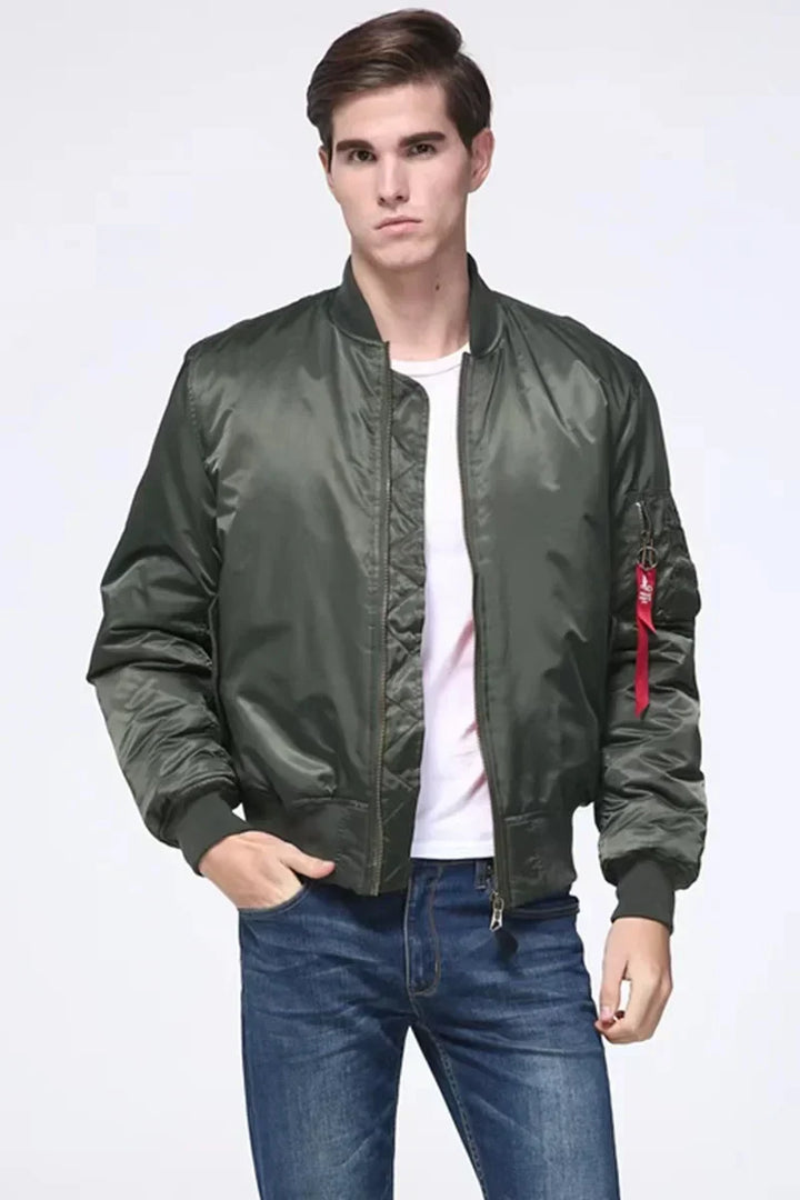 Unisex Premium Bomber Jacket with Zip - Alex-Red-XXS-Nora Luxe