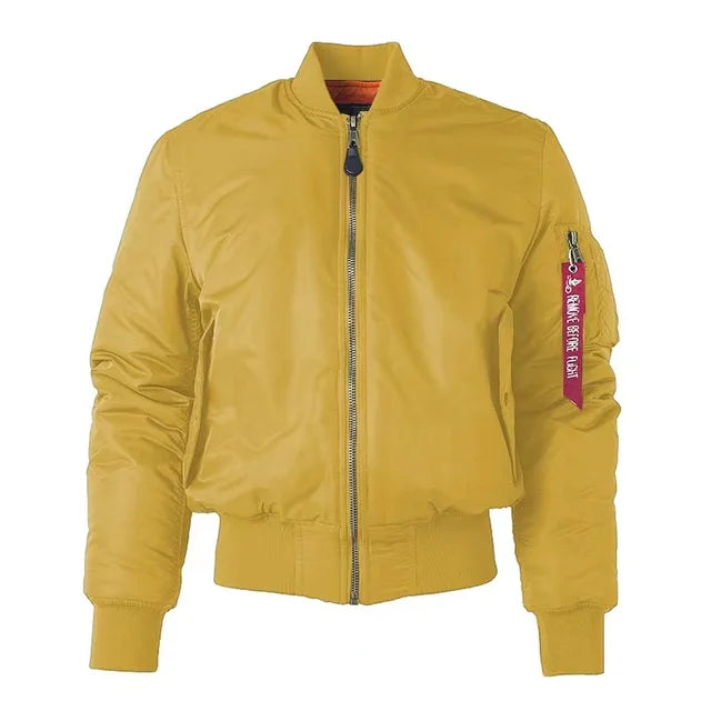 Unisex Premium Bomber Jacket with Zip - Alex-Yellow-XXS-Nora Luxe