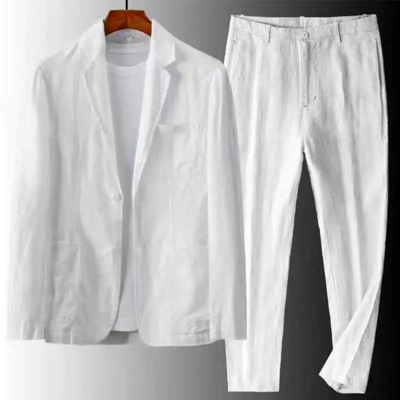 Urban Casual Linen Set for Men - Simon-White-S-Nora Luxe