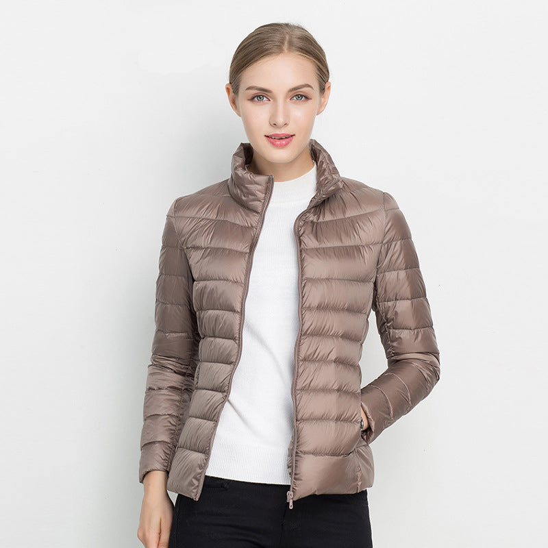 Urban Chic Lightweight Down Jacket - Diana-Beige-S-Nora Luxe