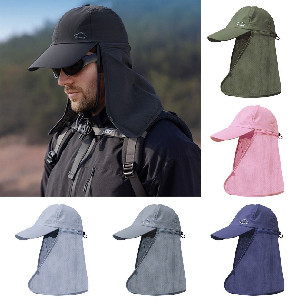 UV protection trucker hat with neck protection for outdoor adventures - SchattenPro-Black-The Livary