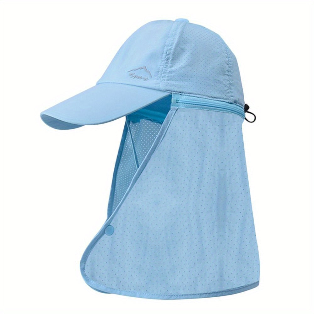 UV protection trucker hat with neck protection for outdoor adventures - SchattenPro-Blue-The Livary
