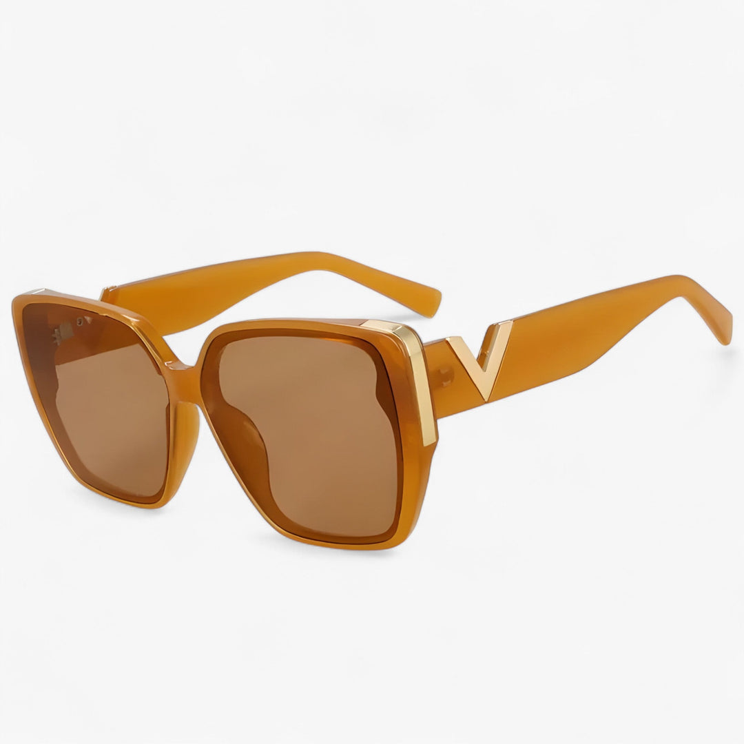 V-shaped mirrored sunglasses – Kryos-Brown-Nora Luxe