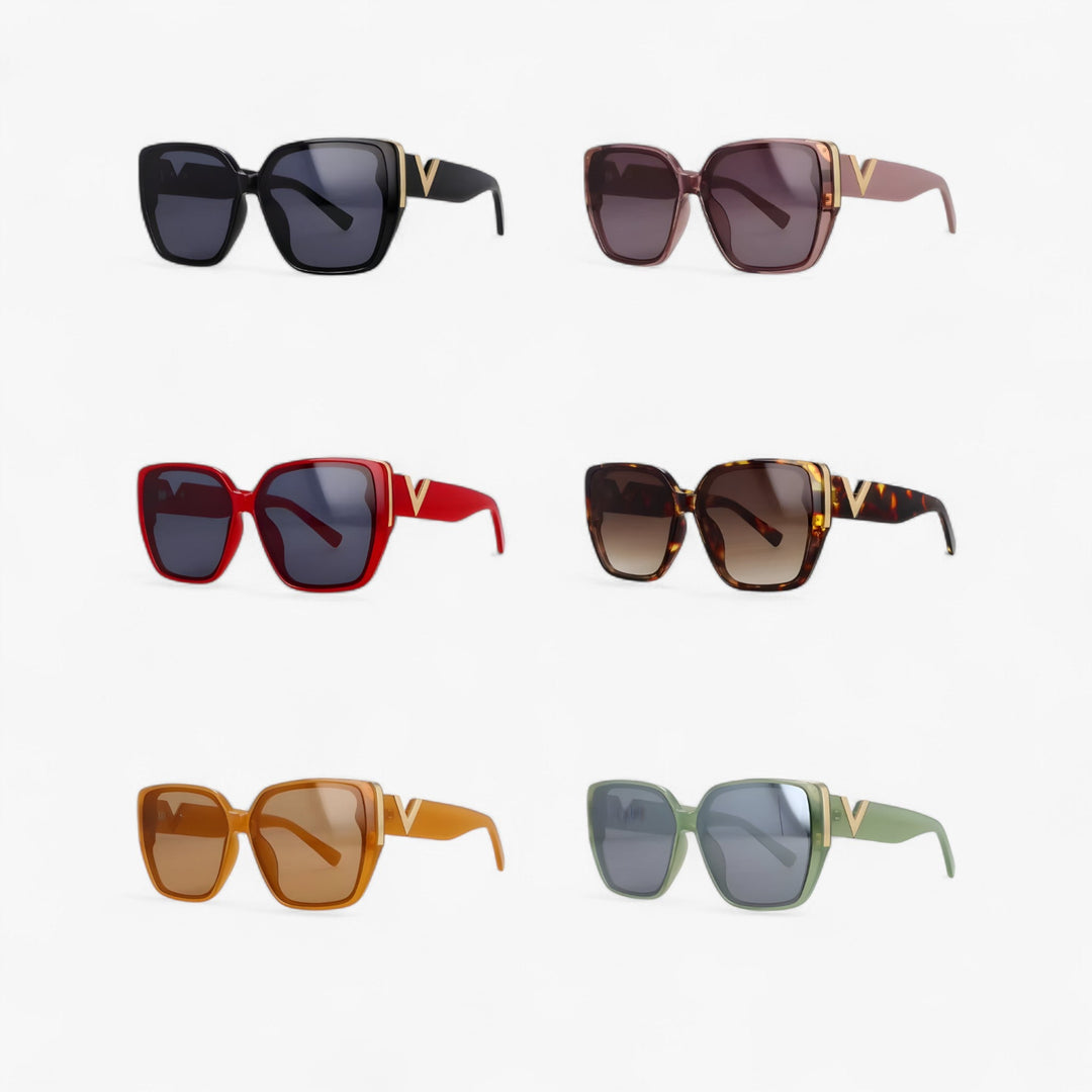 V-shaped mirrored sunglasses – Kryos-Green-Nora Luxe