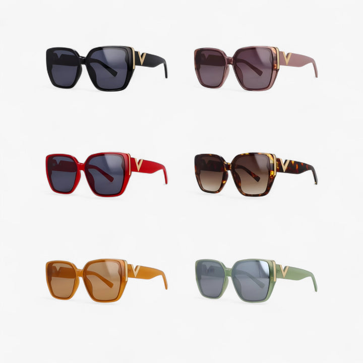 V-shaped mirrored sunglasses – Kryos-Green-Nora Luxe