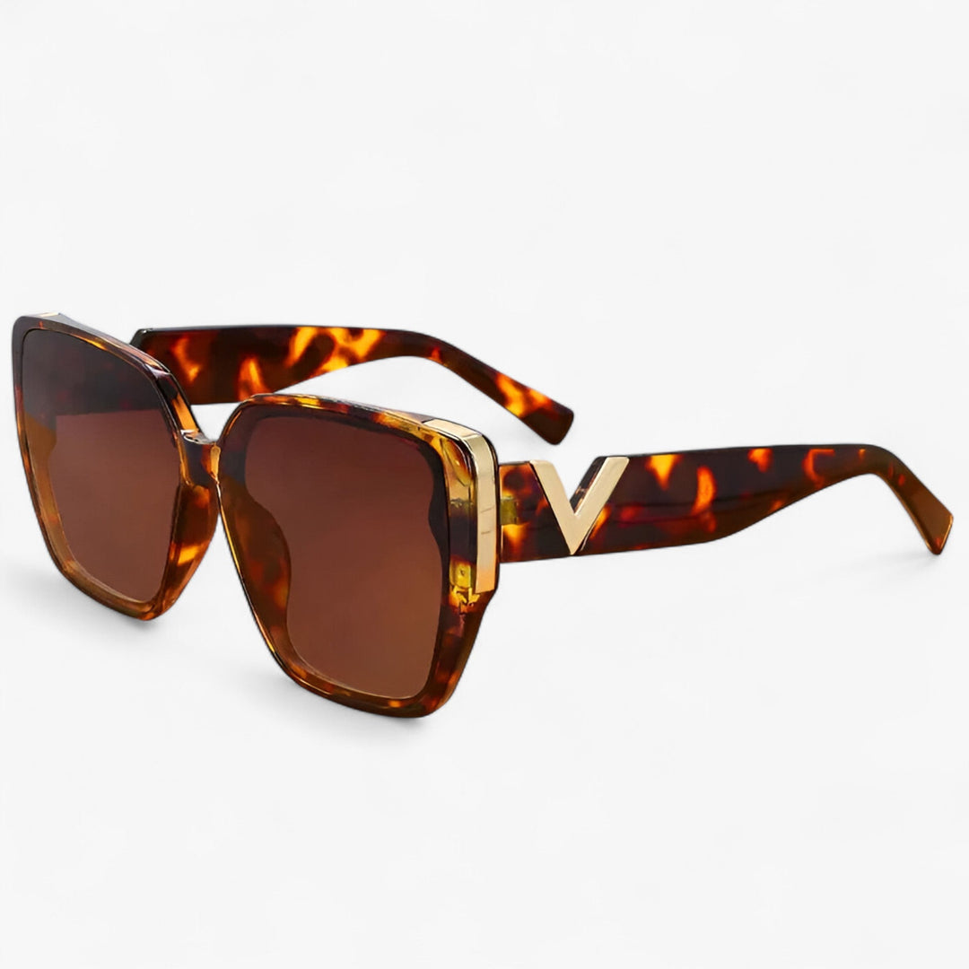 V-shaped mirrored sunglasses – Kryos-Leopard-Nora Luxe