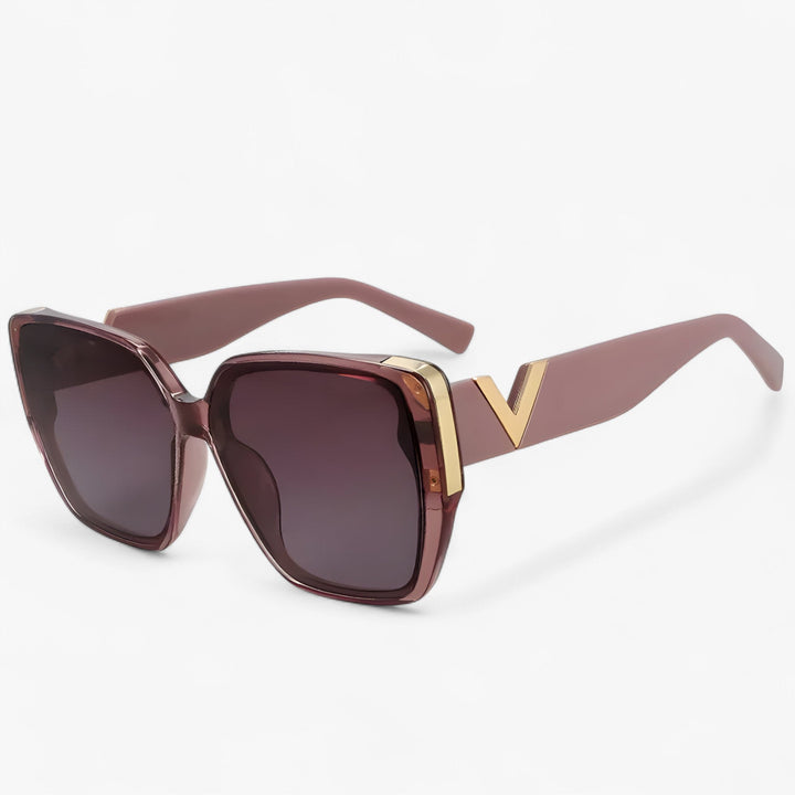 V-shaped mirrored sunglasses – Kryos-Purple-Nora Luxe