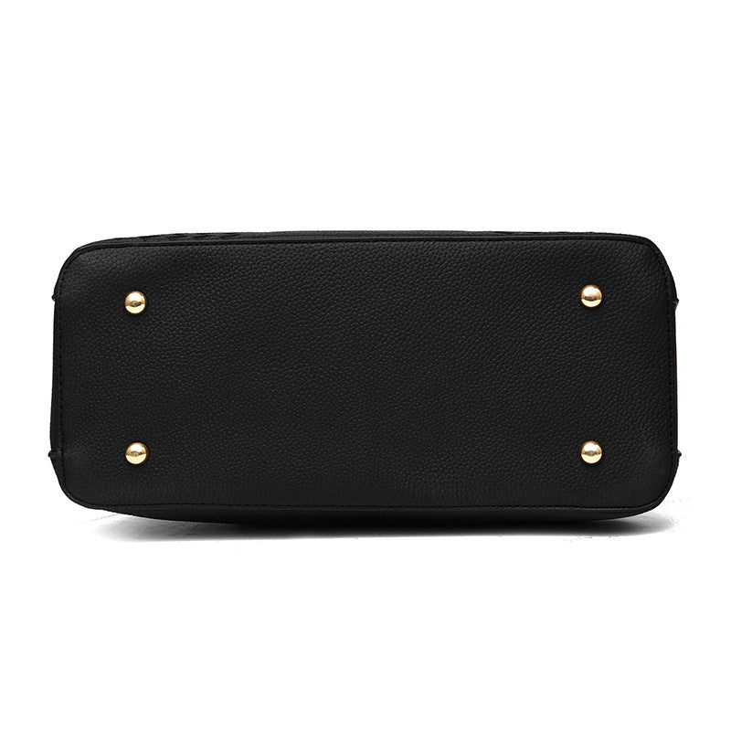 Vegan Leather Shoulder Bag - Eliza-Black-Nora Luxe