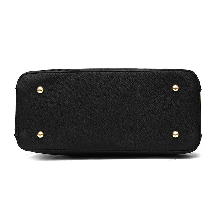 Vegan Leather Shoulder Bag - Eliza-Black-Nora Luxe