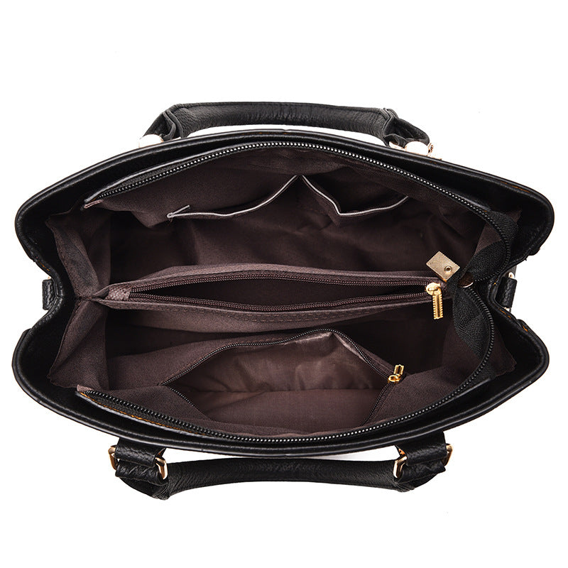 Vegan Leather Shoulder Bag - Eliza-Black-Nora Luxe