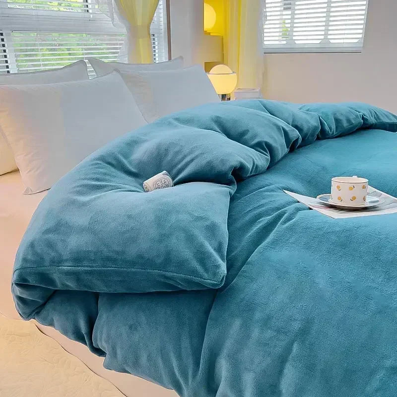 Verdict Flanellen Fleece Duvet Cover - CozyCover-Bean Sand-59.06 × 78.74 in-Nora Luxe