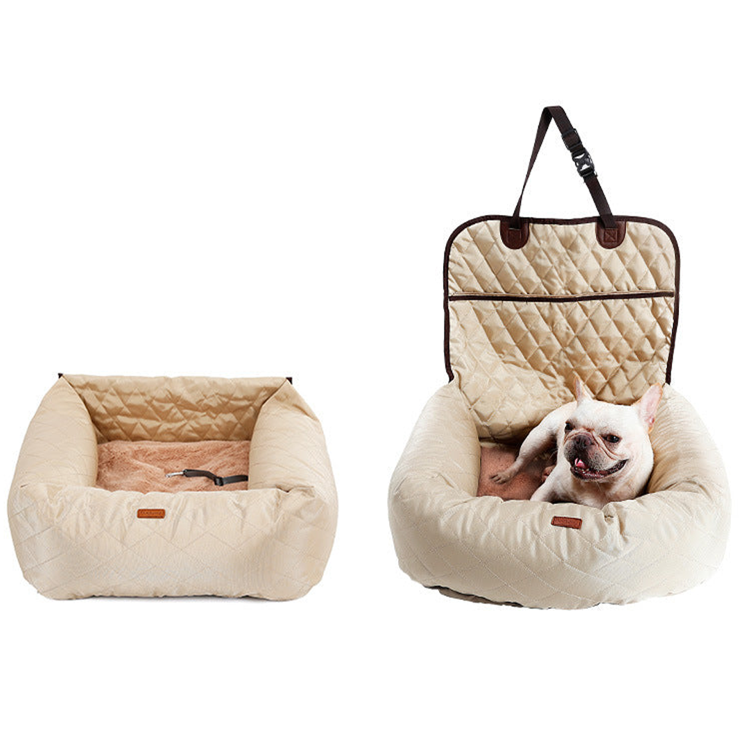 Versatile Dog Car Seat - SafeRide-Beige-Nora Luxe