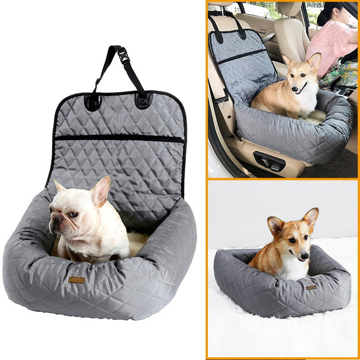 Versatile Dog Car Seat - SafeRide-Gray-Nora Luxe