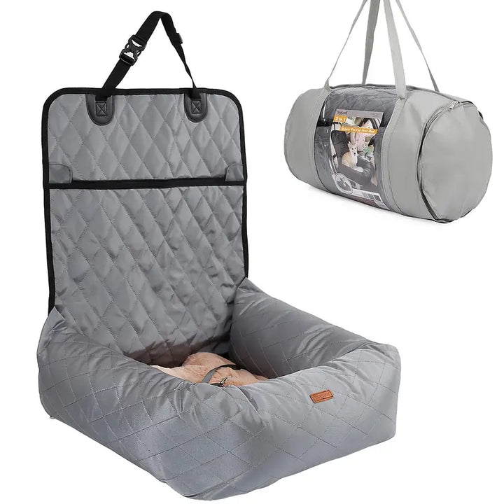 Versatile Dog Car Seat - SafeRide-Gray-Nora Luxe