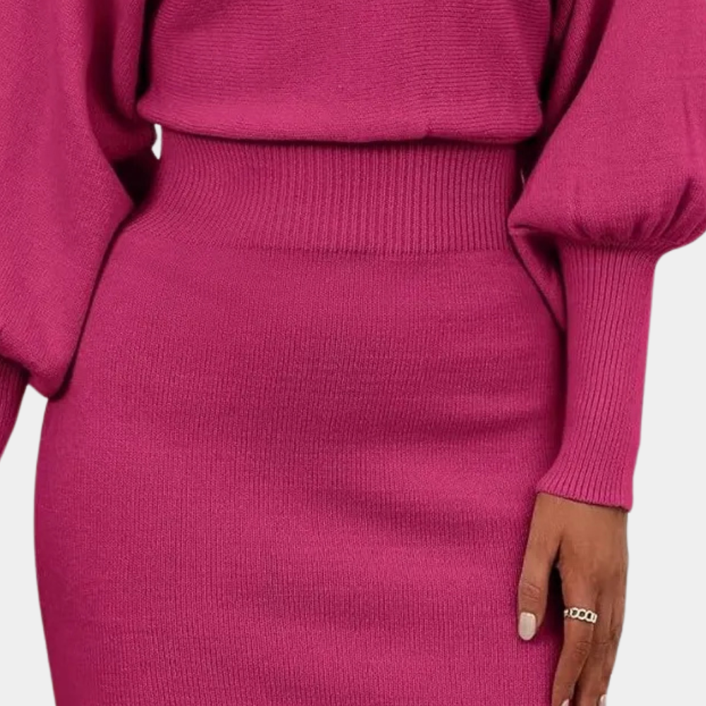 Versatile Dress with Long Sleeves - Amara-Beige-XS-Nora Luxe