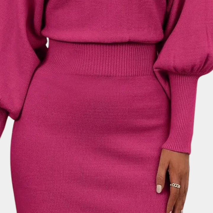 Versatile Dress with Long Sleeves - Amara-Beige-XS-Nora Luxe