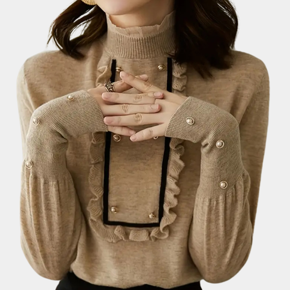 Versatile Khaki Ladies' Blouse - Nora-Nora Luxe