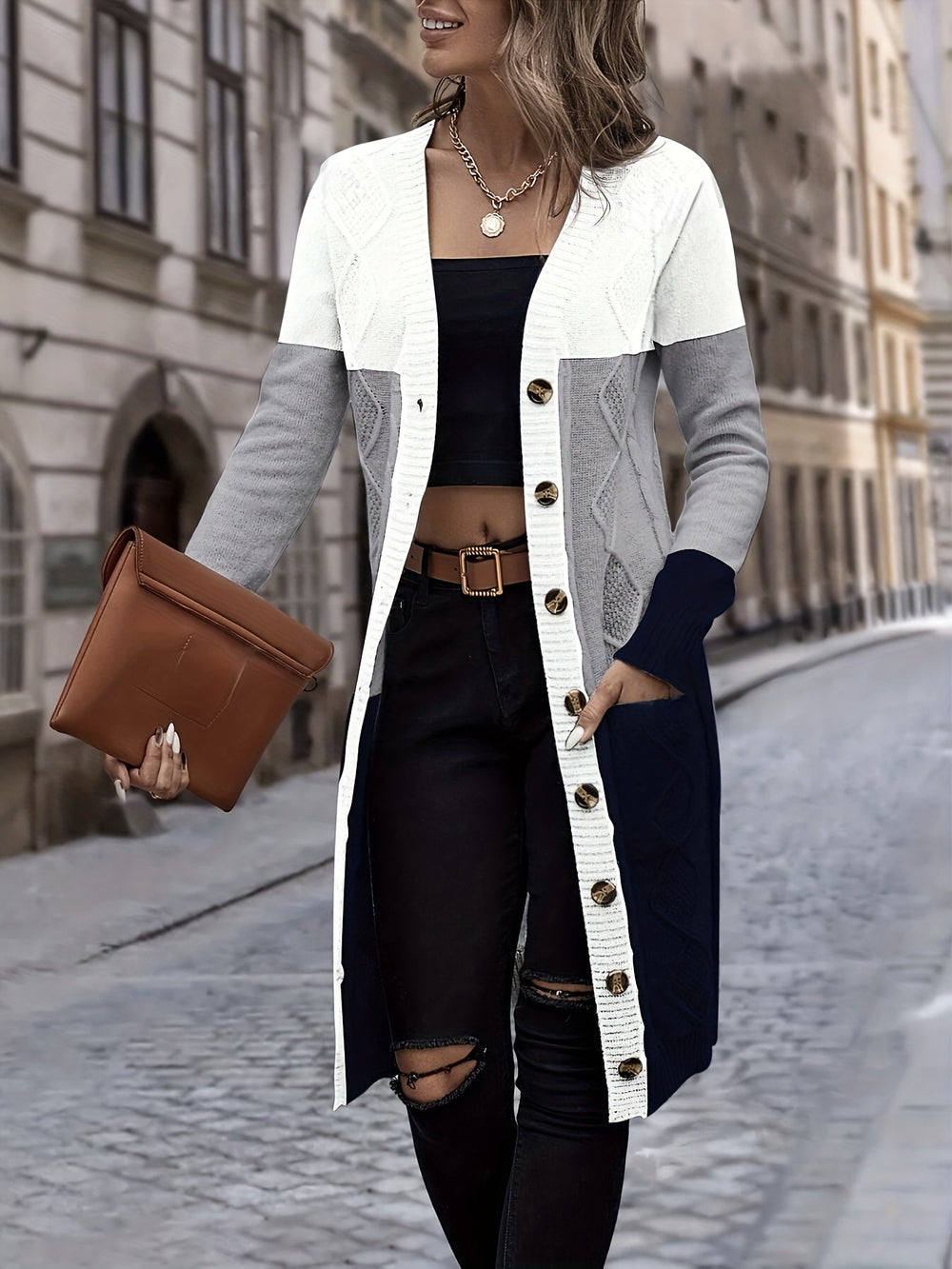 Versatile Long Sleeve Vest - Celeste-Gray-S-Nora Luxe
