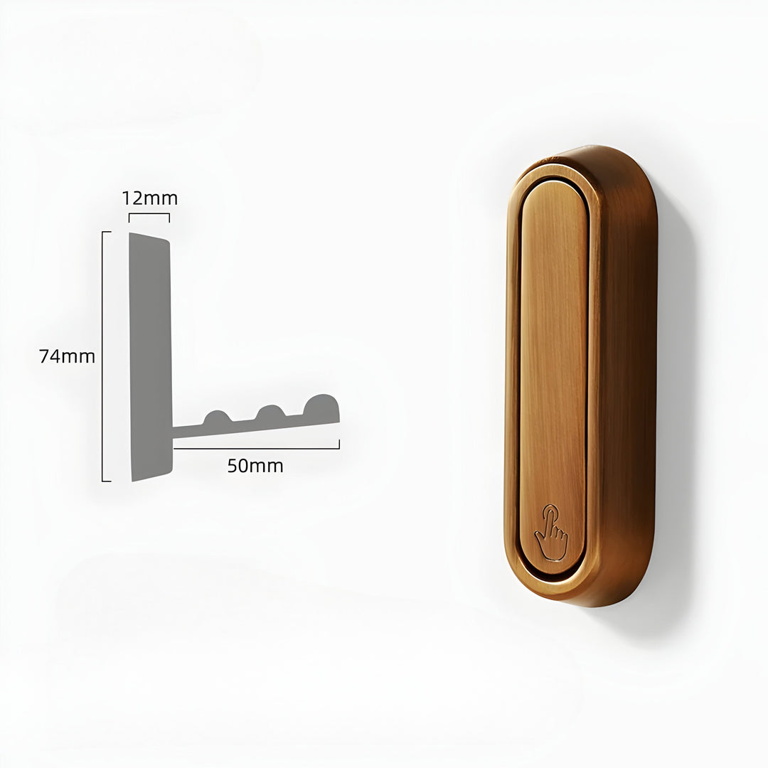 Hidden Wall Hooks dimension diagram for the antique bronze rounded hook.