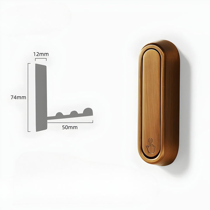 Hidden Wall Hooks dimension diagram for the antique bronze rounded hook.