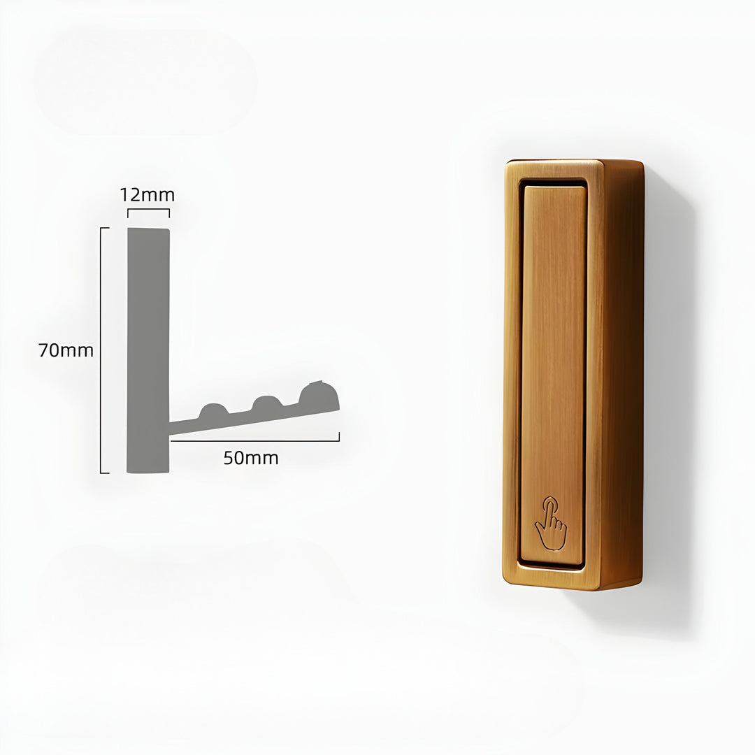 Hidden Wall Hooks dimension diagram for the bronze square-edged hook.