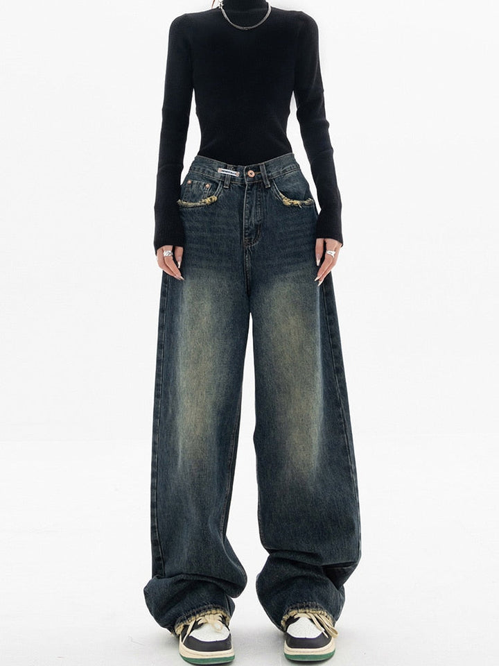 Vintage Baggy Women's Jeans - Aria-Blue-Gray-S-Nora Luxe