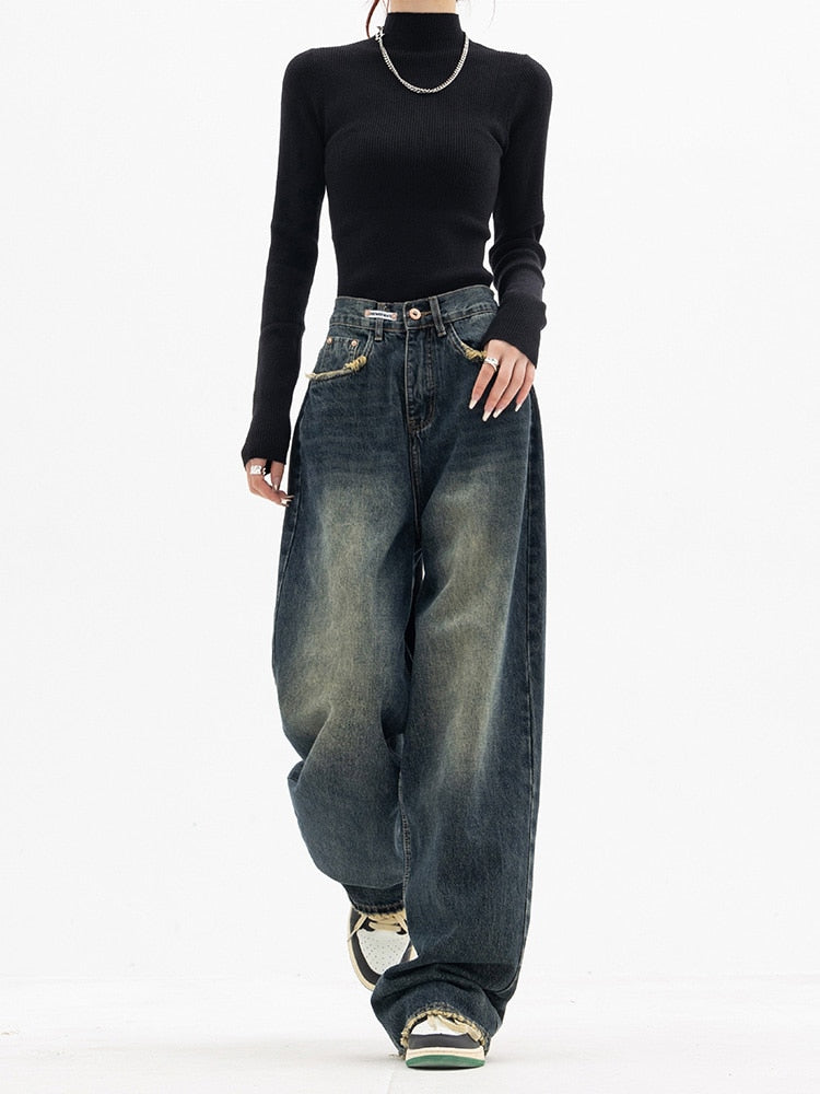 Vintage Baggy Women's Jeans - Aria-Blue-Gray-S-Nora Luxe