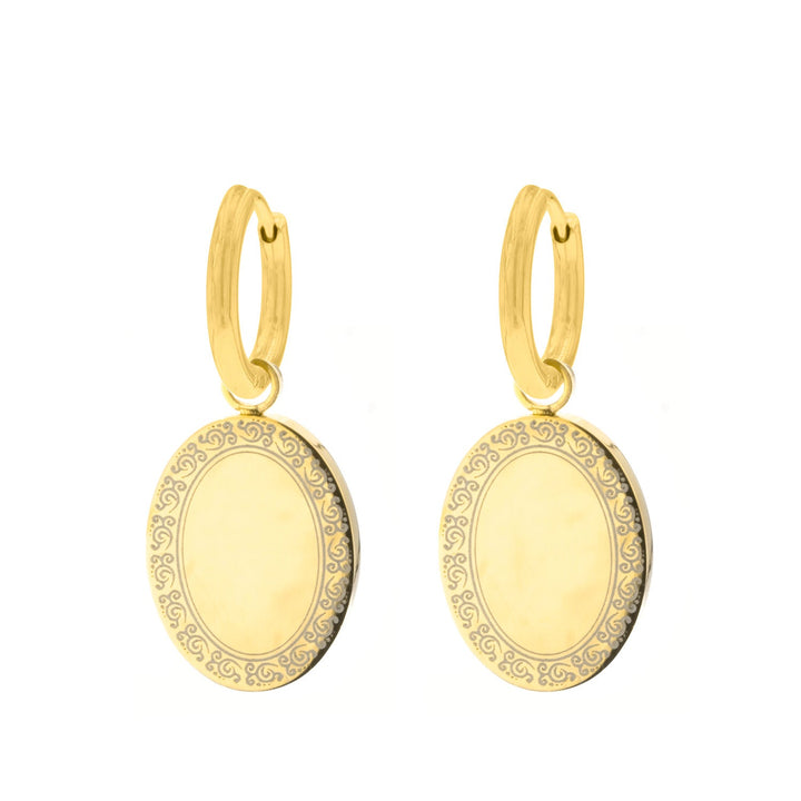 Vintage Coin Pendant Earrings-Gold-plated-Nora Luxe