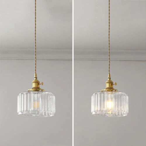 Vintage Crystal Pendant Lamp - Celeste-Green-Some Headings-Nora Luxe