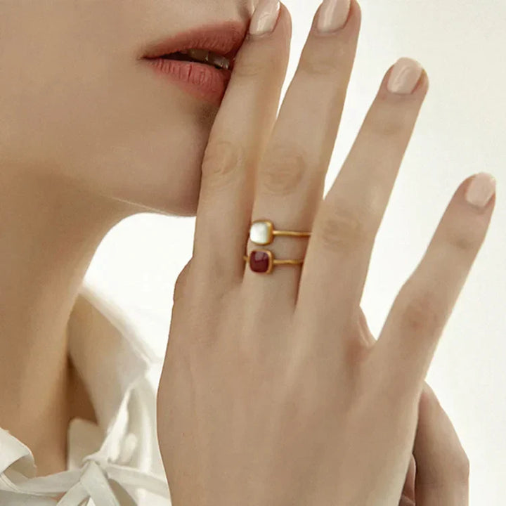 Vintage Enamel Ring - Elvira-Red-Nora Luxe