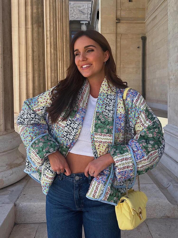 Vintage Floral Patchwork Jacket for Women - Nora-Green-XS-Nora Luxe