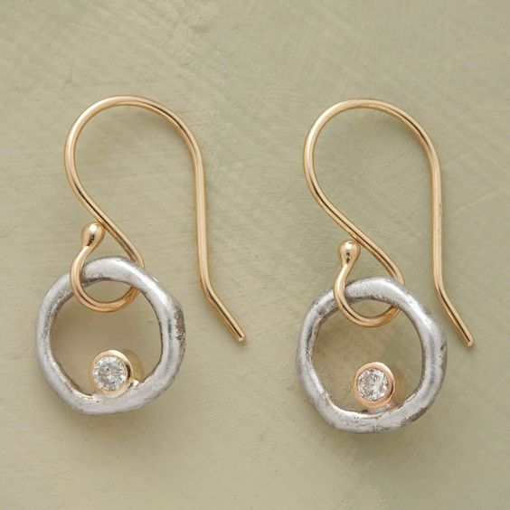 Vintage Gold & Silver Zirconia Earrings - Seraphina-Nora Luxe