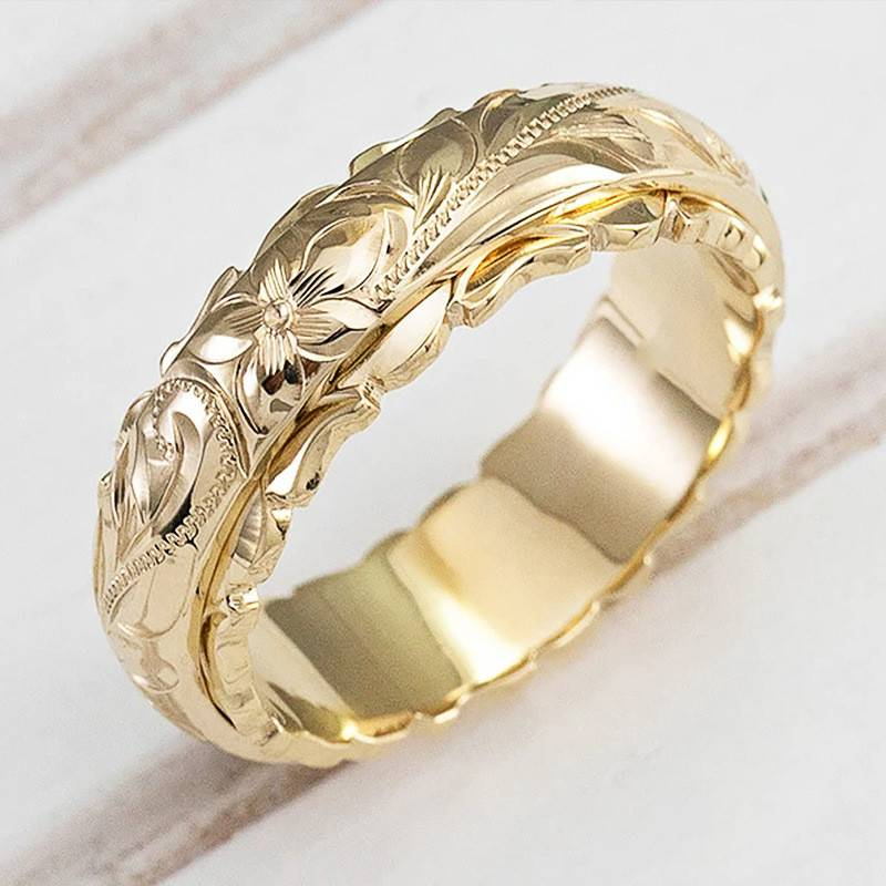 Vintage Golden Flower Ring - Floriana-6-Nora Luxe