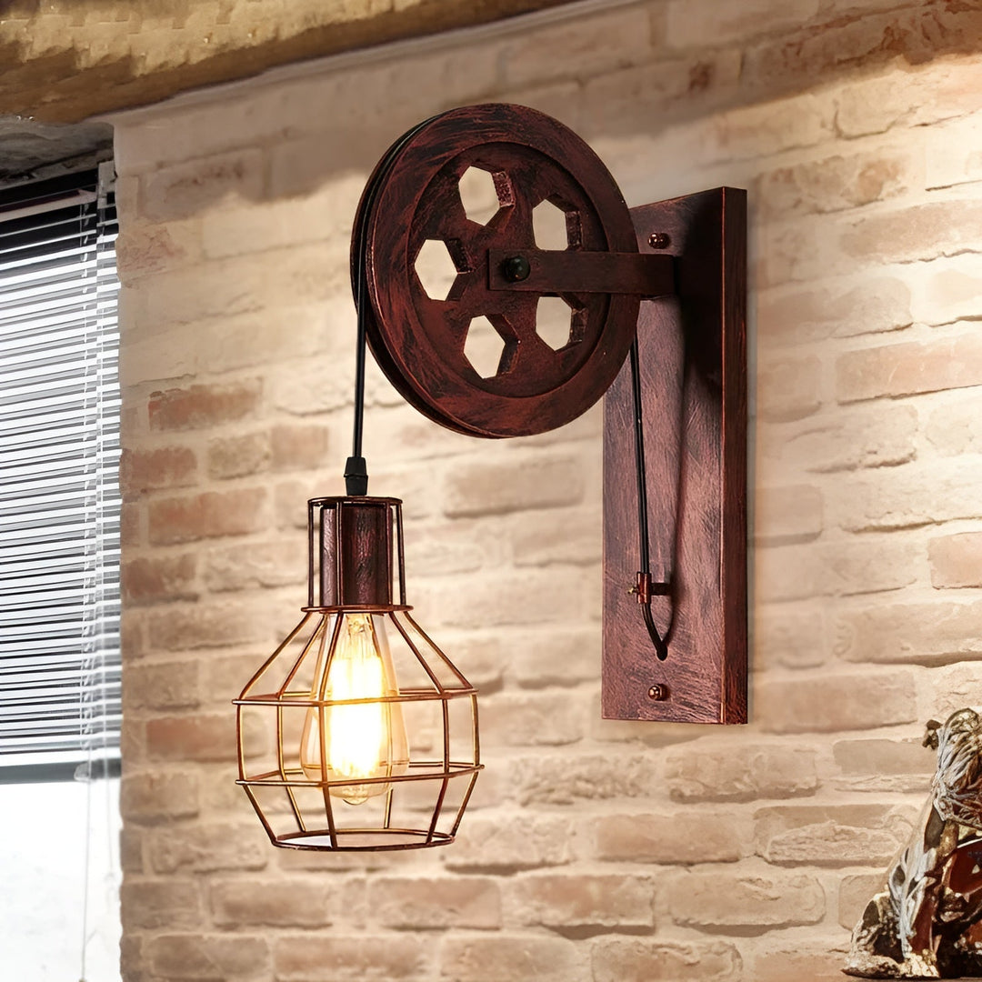Vintage Industrial LED Wall Lamp - IronGlare-Black-Nora Luxe