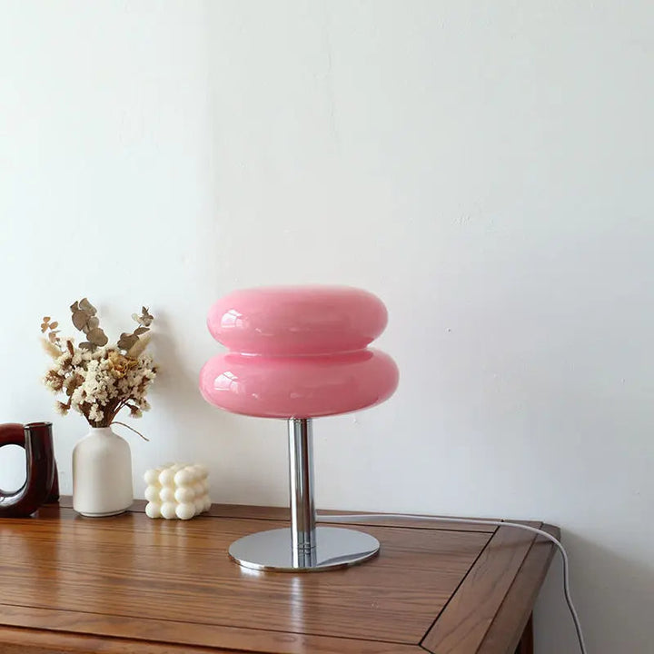 Vintage Italian Bauhaus Table Lamp-Pink-Nora Luxe