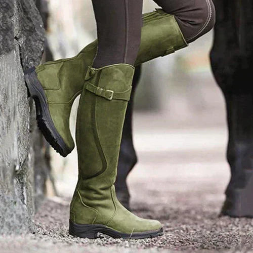 Vintage Knee-High Boots - Luna-Green-4.5-Nora Luxe